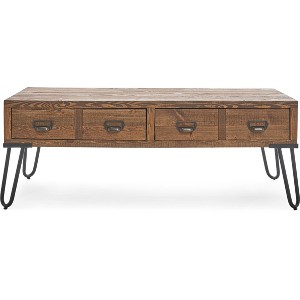 Serta Bryant Coffee Table with Storage Aged Pine: Rectangular Wood Frame, Modern Style, 1 Year Warranty - 1 of 4