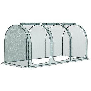 Outsunny Crop Cage with Two Zippered Doors, Storage Bag and Ground Stakes, Plant Protection Tent - 1 of 4