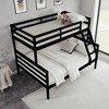 MAYEERTY Twin over Full Bunk Bed with Ladder, Wooden Bed Frame with High Guardrail and Ladder for Kids, No Box Spring Needed, Espresso - 3 of 4