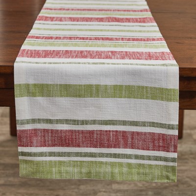 Split P Winter Bliss Stripe Table Runner - 72''L - Green