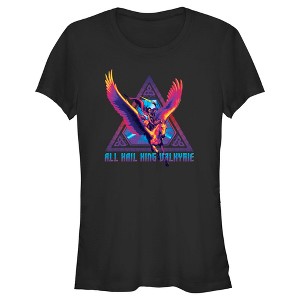 Juniors Womens Marvel: Thor: Love and Thunder All Hail King Valkyrie T-Shirt - 1 of 4