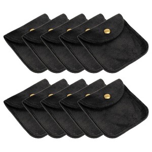 Unique Bargains Velvet Portable Rings Necklace Bracelet Earring Snap Button Storage Jewelry Pouch 20 Pcs - 1 of 4