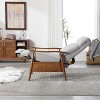Light Gray Wood Frame Armchair, Modern Accent Chair Lounge Chair for Living Room - 3 of 4