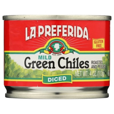 La Preferida Diced Roasted and Peeled Mild Green Chiles 4oz