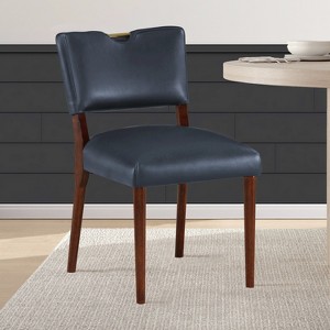 Bryson Midnight Blue Faux Leather Dining Chair - Set of 2 - 1 of 4