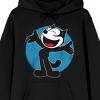 Felix Happy to See You, Blue Circle background on Black Adult Hoodie - 2 of 4