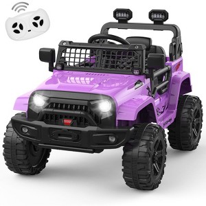 Jojoka 12V Ride on Truck Car for Kids, Battery Powered Electric Toys Vehicles with Remote Control, Spring Suspension, Lights, Bluetooth, 2 Speeds - 1 of 4