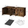 Cat Litter Box Enclosure 55.1" Double Litter Box with Cat Litter Pad - 2 of 4