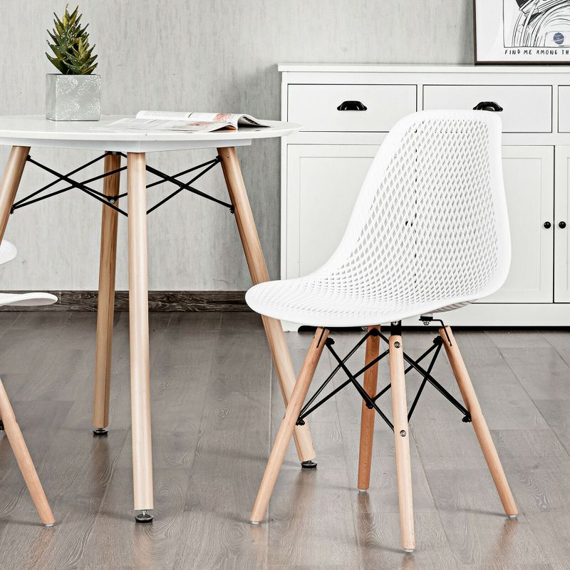 Costway 2PCS Modern DSW Dining Chair Office Home w/ Mesh Design Wooden Legs, 4 of 13