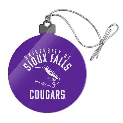 University of Sioux Falls Cougars Logo Acrylic Christmas Tree Holiday Ornament