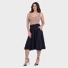 24seven Comfort Aapparel Womens Pleated Elastic Waist Pocket Midi Skirt - 2 of 4