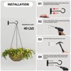 Plant Hooks 2Pack Hanging Plant Bracket 6inch Metal Plant Hanger Decorative Plant Hook for Bird Feeders, Planters, Lanterns, Wind Chimes, Outdoor - 4 of 4