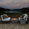 Tangkula 42" Outdoor Rectangular Fire Table 50,000 BTU Propane Gas Fire Pit Table w/ Lid - 3 of 4