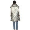 White Mark Plus Size Metallic Diamond Puffer Vest - 3 of 4