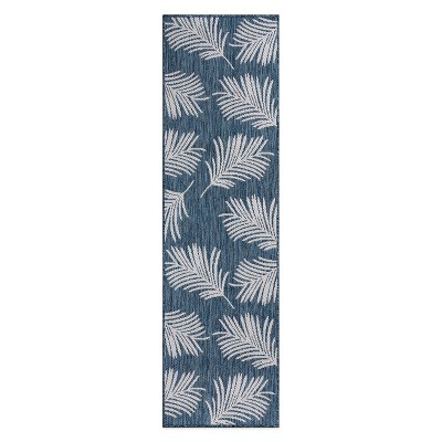 World Rug Gallery Contemporary Palm Leaves Textured Flat Weave Indoor/Outdoor Area Rug