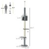 85'' Cat Tree Tower for Indoor Cats,Adjustable Floor-to-Ceiling 4 Tier Cat Climbing Activity Center with Condo,Scratching Posts,Toys-LAOTIES - 3 of 4