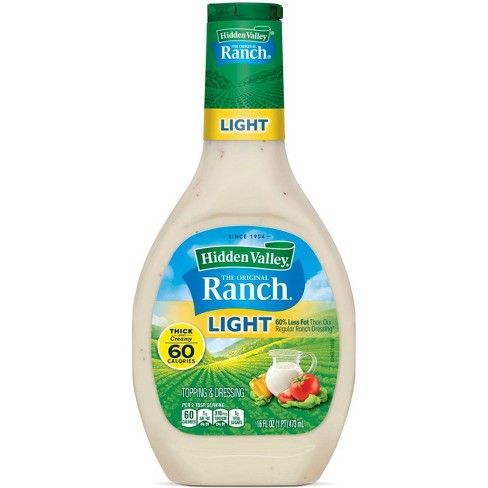 Hidden Valley Original Ranch Light Salad Dressing Topping Gluten Free 16oz Bottle Target