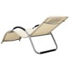vidaXL Sun Lounger Textilene Cream and Gray - 4 of 4