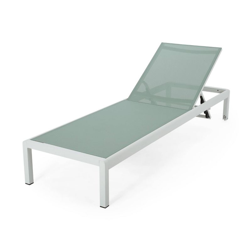 Cape Coral 2pk Outdoor Acacia Wood Chaise Lounges - Green/White - Christopher Knight Home, 6 of 16