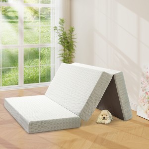 Dyonery Tri Folding Mattress 6 Inch Memory Foam Trifold Mattress Foldable Washable Cover&Non-Slip Bottom&Storage Bag for Space-Saving Guest Bed,Pet - 1 of 4