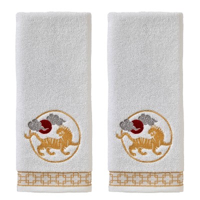 2pc Vern Yip Zodiac Hand Towel Set White - SKL Home