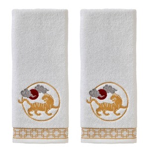 2pc Vern Yip Zodiac Hand Towel Set White - SKL Home - 1 of 4