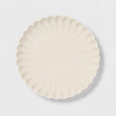 7" Stoneware Small Scallop Plate Cream - Threshold™