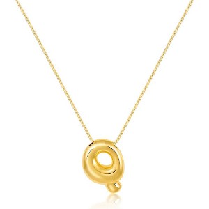 Bubble Initial Necklace Gold Plated Balloon Charm Birthday Gift - 1 of 4