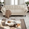 89" Contemporary Futon Couch Bed, Mid Century Upholstered Futon Sofa, Fabric Sleeper Sofa with Adjustable Backrest & Armrest - 2 of 4