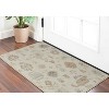 Ivory Tan and Gray Wool Floral Hand Knotted Area Rug - 2 of 4