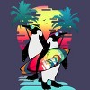 Women's Design By Humans Penguin Summer Vacation By clingcling Racerback Tank Top - 2 of 3