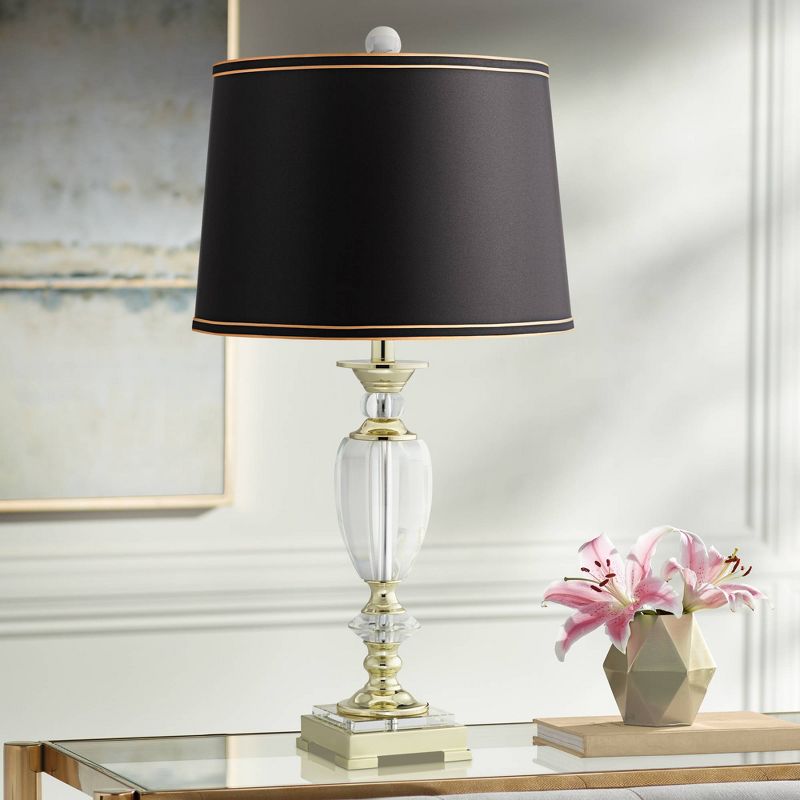 Vienna Full Spectrum Traditional Table Lamp 26.5" High Brass Cut Glass Urn Black Gold Hardback Drum Shade for Living Room Bedroom Bedside, 2 of 8
