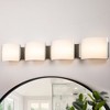 C Cattleya 4-Light Satin Nickel Stainless Steel LED Vanity Light with Acrylic Shade - 2 of 4