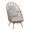Outdoor PE Rattan Swivel Lounge Chair,High Back Patio Lounge Chair with Cushion and UV Resistant Frame,Egg Chair for Garden Sunroom-Cuddlewood - 3 of 4