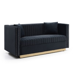 NicBex 61.4 Inch Loveseat Sofa with Nailhead Trim Modern Velvet 2 Seater Couch with 2 Pillows for Living Room,Apartment - 1 of 4