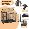 Large Dog Crate Furniture, Double Doors, Wooden Heavy Duty Dog Kennel Indoor, for Large Medium Small Dogs Modern Decorative End Table Pet House - 4 of 4