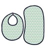 Bacati - Noah Navy/Mint Feathers/Triangles Muslin 4 pc set of Bibs & Burp Cloths Set - 3 of 4