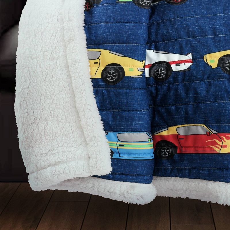 Kids' Race Car Faux Shearling Throw Blanket - Lush Décor, 3 of 10