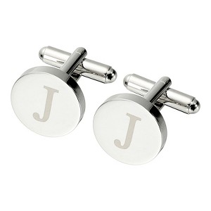 Unique Bargains Alphabet Copper Round Men Cuff Links - 1 of 4