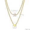 Gold Titanium Steel Star & Pearl Modern Women's Necklace - 4 of 4
