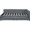 Streamdale Full Size Upholstered Daybed with Storage Drawers - Gray Linen - 3 of 4