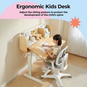UNISOAR Wooden Kids Study Desk Adjustable Table Children Study Desk - 1 of 4