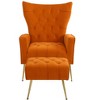 Lyngins Velvet Accent Chairs with Ottoman,Upholstered Arm Chairs for Living Room,Bedroom - 4 of 4