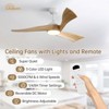 52 inch Solid Wood Ceiling Fan with Lights and Remote Low Profile Outdoor Indoor Modern 3 Blade Ceiling Fan for Living Room Bedroom Farmhouse Patio - 4 of 4