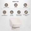 LeisureMod Accent Chair Upholstered Velvet Boucle Linen Armchair with Round Barrel Design and 360-Degree Swivel Removable Round Base - 4 of 4
