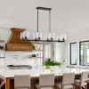 Dewdrop Modern 4-Light Linear Island Chandelier, Black and Brass Fixture with Ribbed Glass Shades for Kitchen - 4 of 4