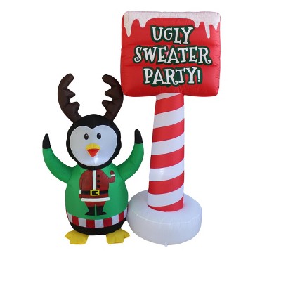 A Holiday Company 5ft Tall Ugly Sweater Party Penguin, 5 ft Tall, Multi
