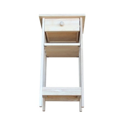Unfinished Parawood Mission Telephone Stand with Storage