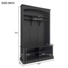 Hall Tree with Shoe Storage, Coat Hooks, Adjustable Bench, and Open Shelf Durable Entryway Organizer with Scratch-Resistant Finish - 3 of 4