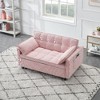 CAVINAS Futon Sofa Couch Pullout Bed, 3 in 1 Convertible Sleeper Sofa Bed, Loveseat Sofa,  Couches for Living Room with Backrest, Toss Pillow, Pocket - 2 of 4